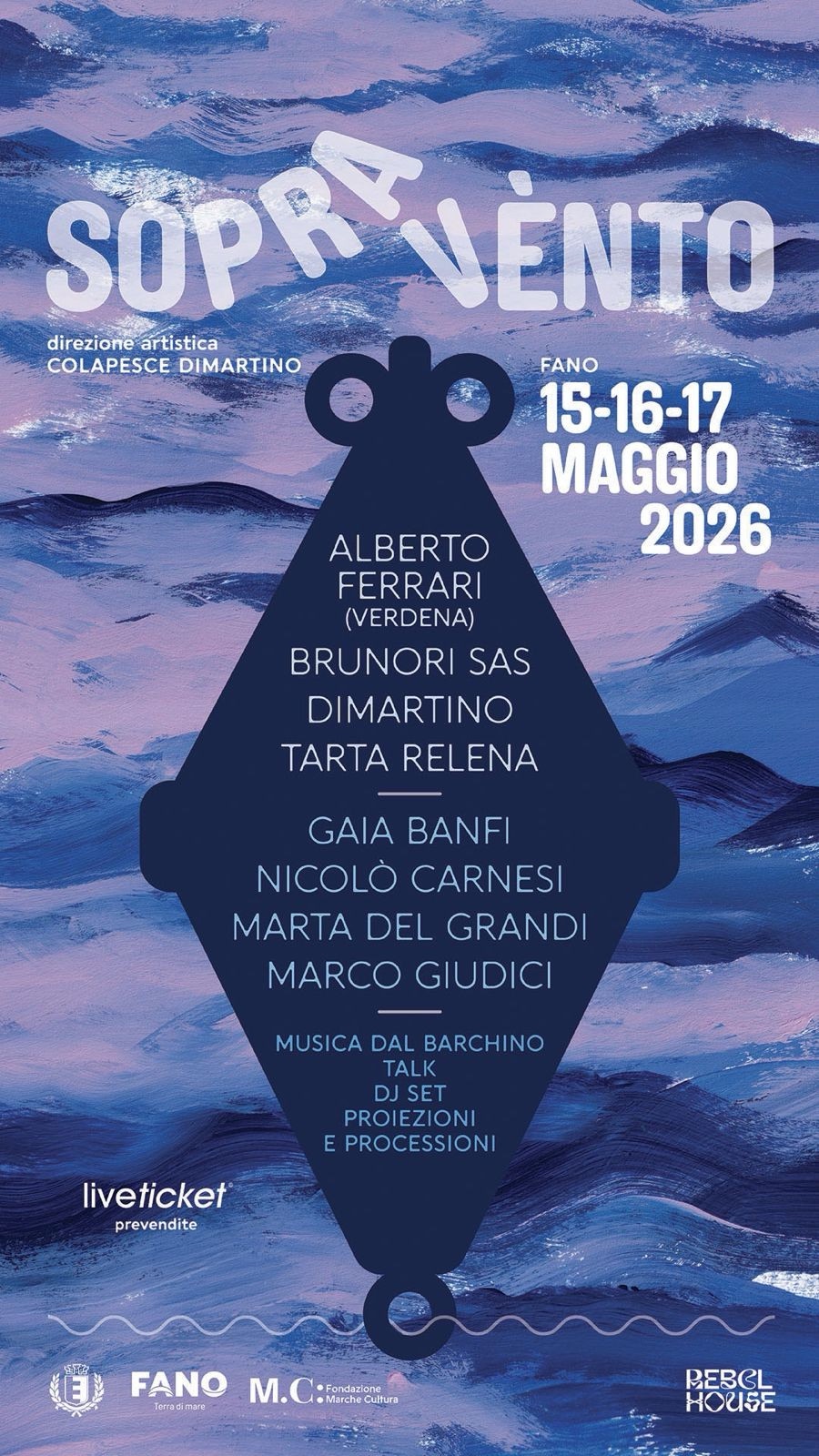 Sopravรจnto 2026: a Fano torna il festival tra musica e mare con Colapesce e Dimartino