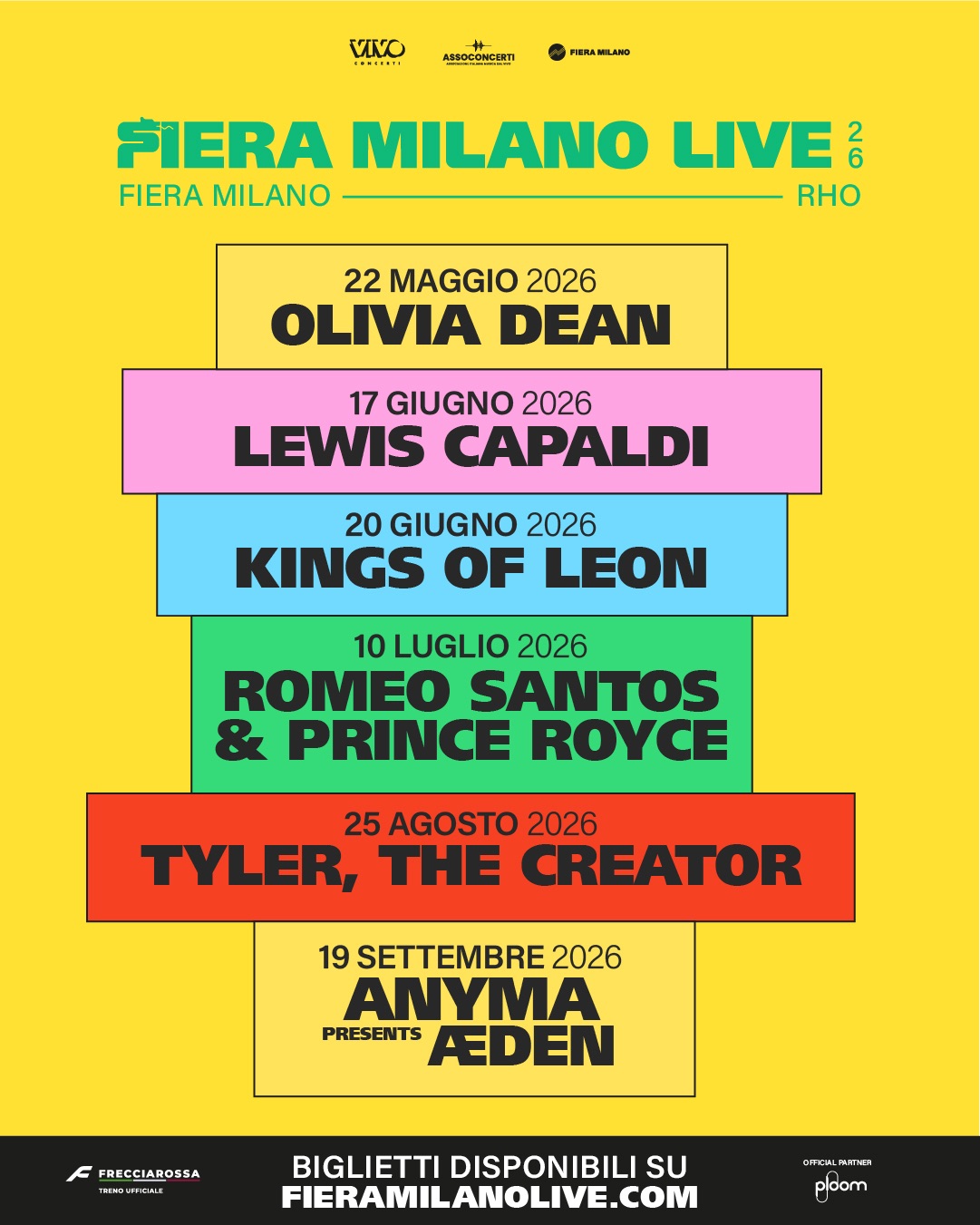 Fiera Milano Live 2026: torna la rassegna con Olivia Dean, Lewis Capaldi, Kings of Leon e altri grandi nomi internazionali